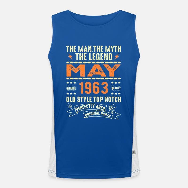 Anniversaire Mai 1963 - Mai 1963 Débardeur respirant contrasté Homme 