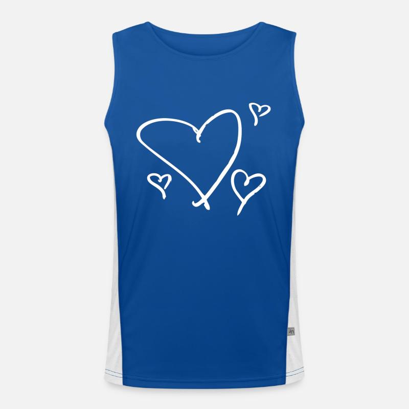 several white hearts Men's Functional Contrast Tank Top 