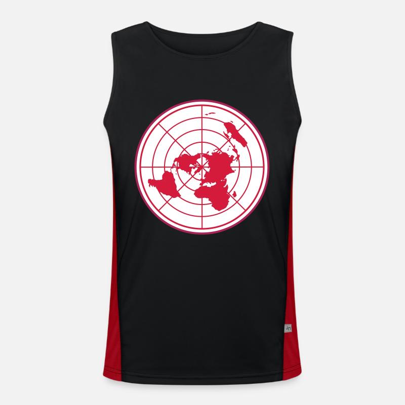 Flat Earth | Flat Earth Map | Colors changeable Men's Functional Contrast Tank Top 