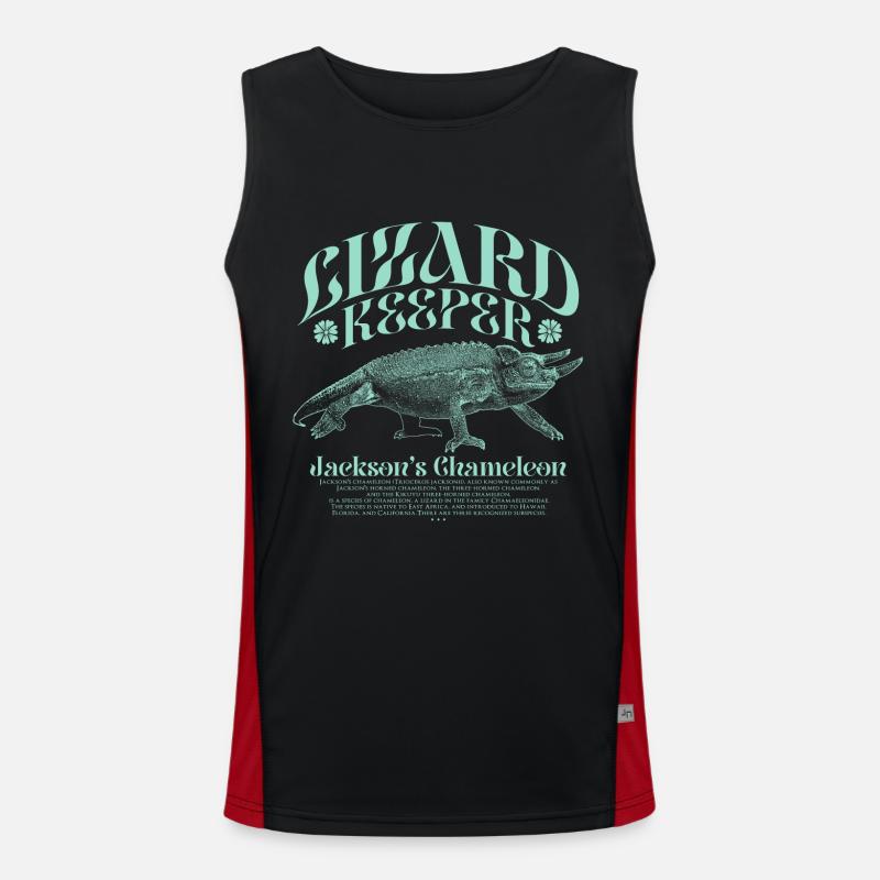 Jackson's Chamäleon Echsenhalter Funktionelles Kontrast-Tank Top für Männer 