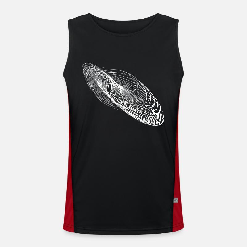 Abstract oscillation shape ellipse - Men's Functional Contrast Tank Top  - black/red