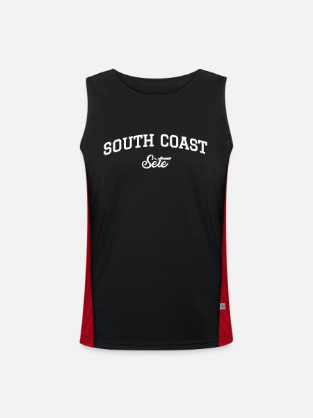 SÜDKÜSTE Sete - Funktionelles Kontrast-Tank Top für Männer  - Schwarz/Rot - Vorne