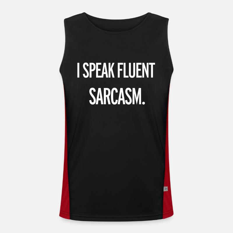 Sarcasm - Men's Functional Contrast Tank Top  - black/red