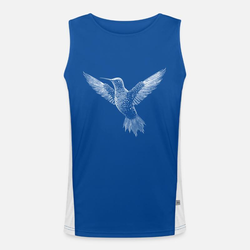 Kollibri, süßer Vogel im ASCII Code Funktionelles Kontrast-Tank Top für Männer 