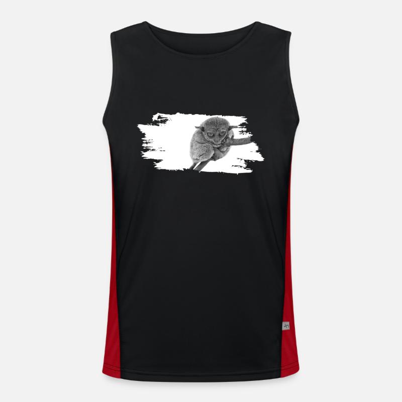 Tarsier Affe grumpy Funktionelles Kontrast-Tank Top für Männer 