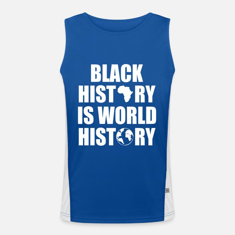 Black history is world history Funktionelles Kontrast-Tank Top für Männer 