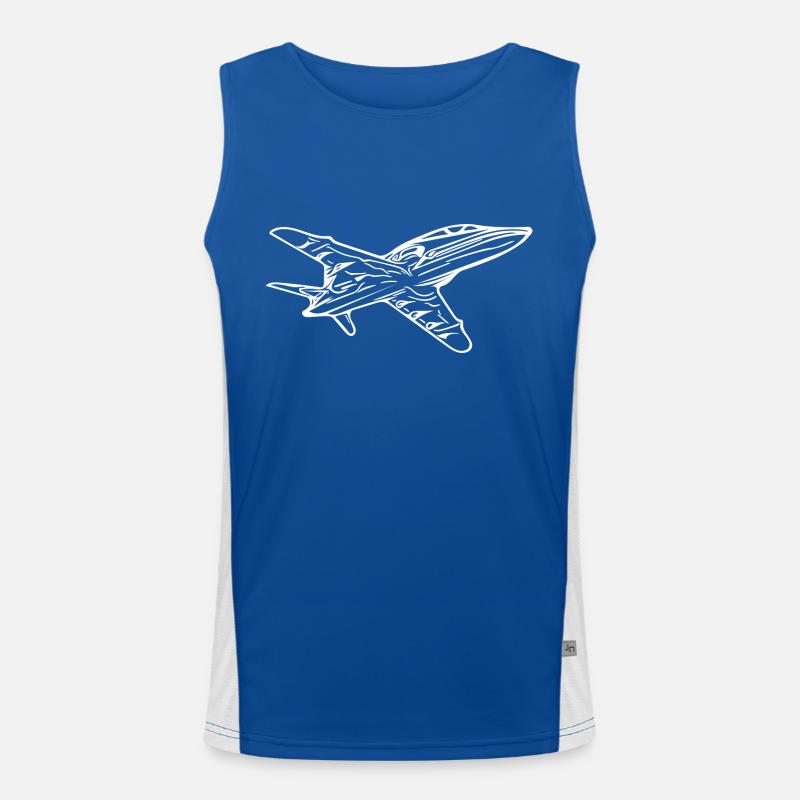 Jet Flieger Flugzeug Funktionelles Kontrast-Tank Top für Männer 