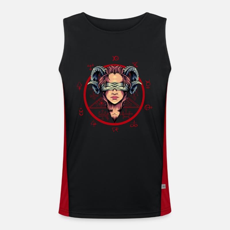 Ave Satanas Ritual Orakel Funktionelles Kontrast-Tank Top für Männer 
