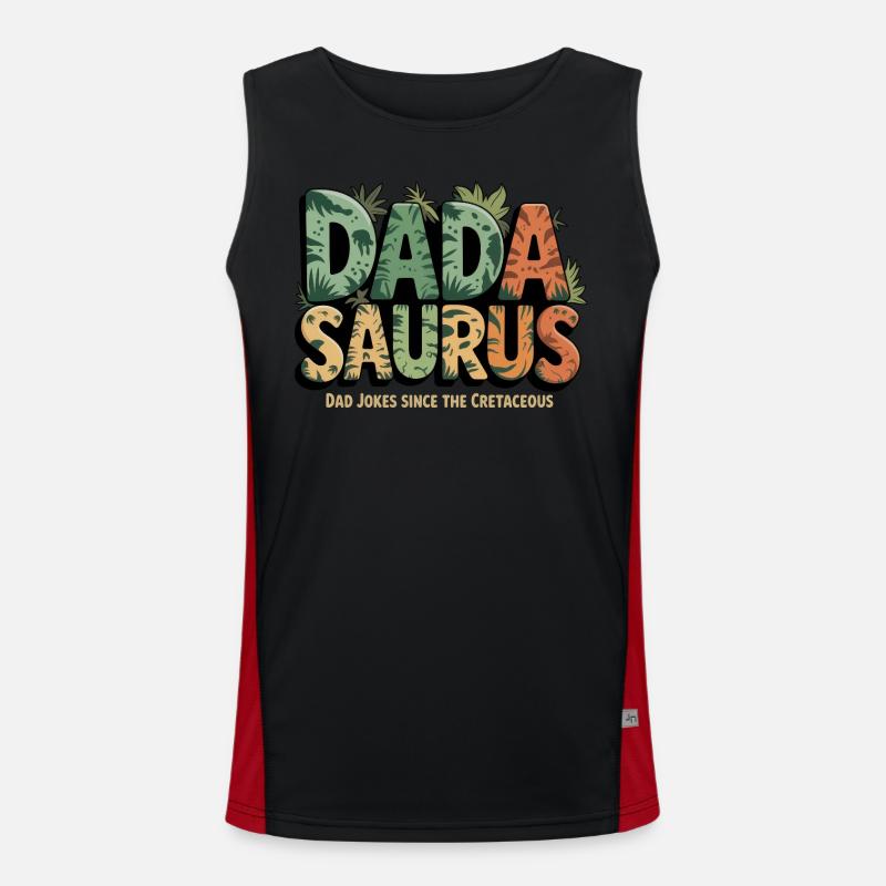 Dinosaurier Papa Saurus Geschenk Papa Funktionelles Kontrast-Tank Top für Männer 