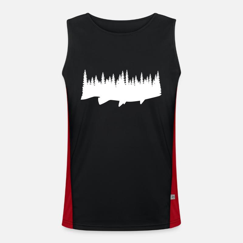 Fish And Forest - Men's Functional Contrast Tank Top  - black/red