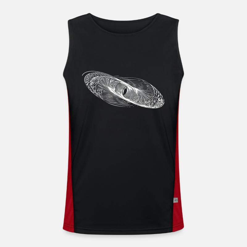 Geometric Circle Lines Ellipses - Men's Functional Contrast Tank Top  - black/red