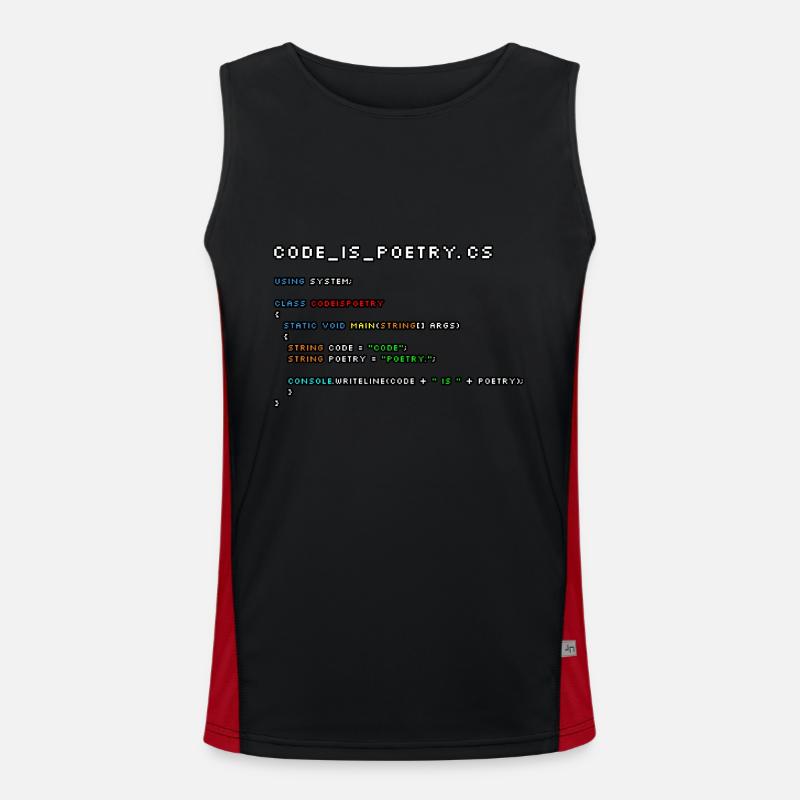 Code is poetry.cs Men's Functional Contrast Tank Top 