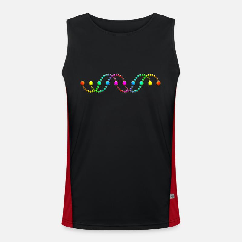 DNA helix crop circle serpent rainbow frequency Men's Functional Contrast Tank Top 