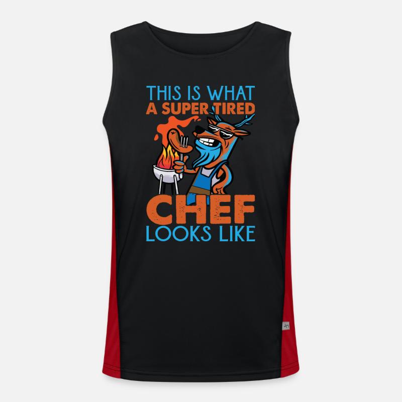 This Is What A Super Tired Chef Looks Like Funktionelles Kontrast-Tank Top für Männer 