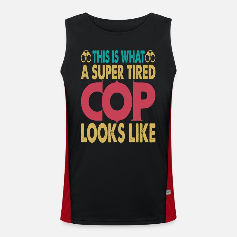 This Is What A Super Tired Cop Looks Like Men's Functional Contrast Tank Top 