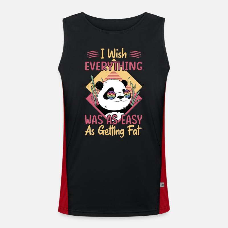 I Wish Everything Was As Easy As Getting Fat - Fun Men's Functional Contrast Tank Top 