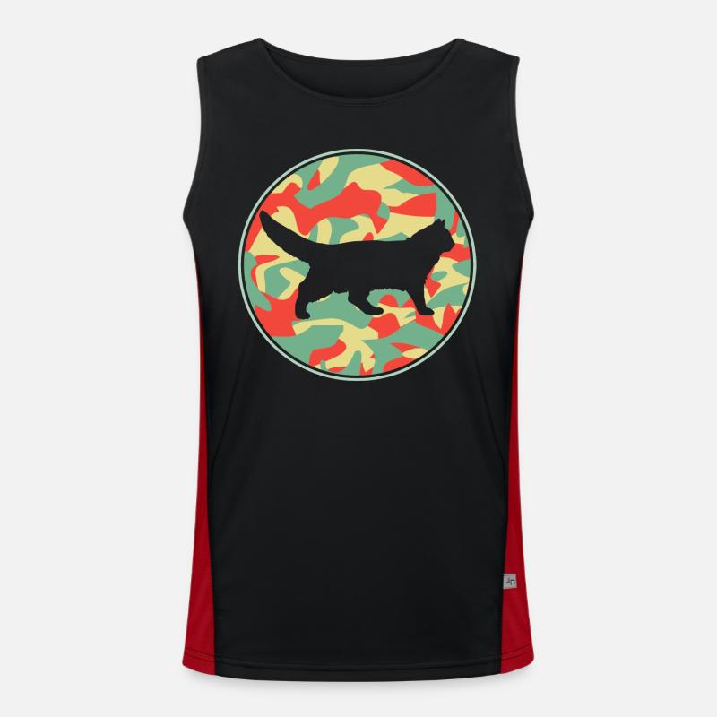 Vintage Norwegian Katze Funktionelles Kontrast-Tank Top für Männer 