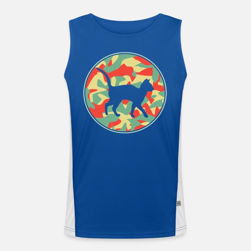 Vintage Abessinische Katze Funktionelles Kontrast-Tank Top für Männer 