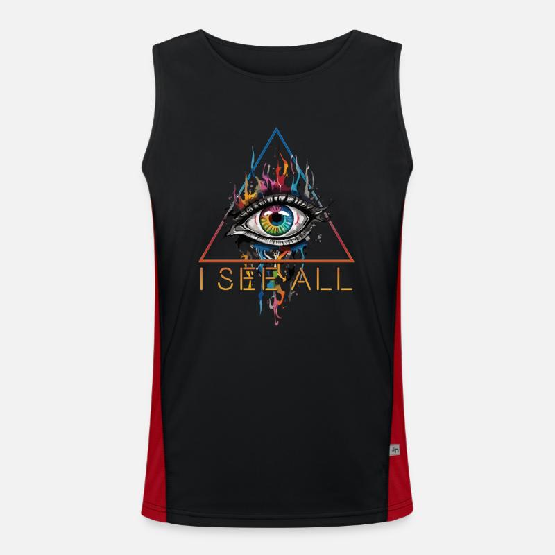 I See All - All-Seeing Eye Men's Functional Contrast Tank Top 