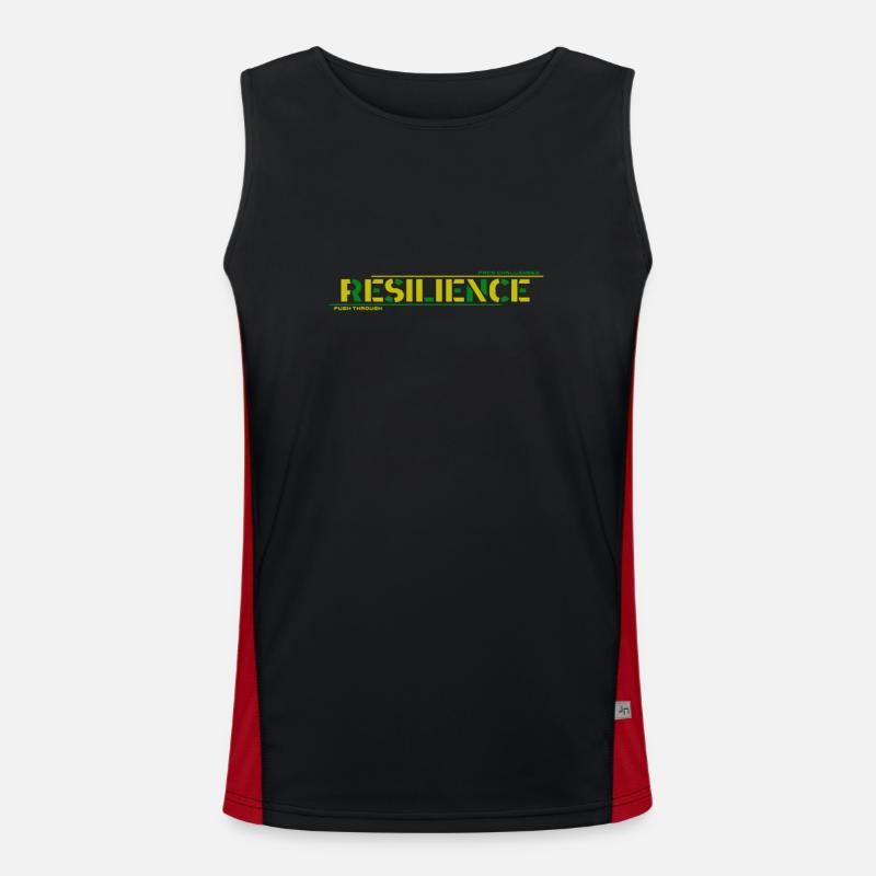 Resilience: Push Through Challenges - Men's Functional Contrast Tank Top  - black/red