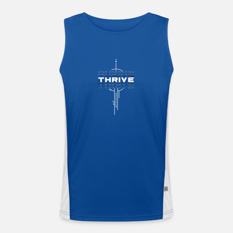 Thrive and Succeed: Motivational Words Men's Functional Contrast Tank Top 