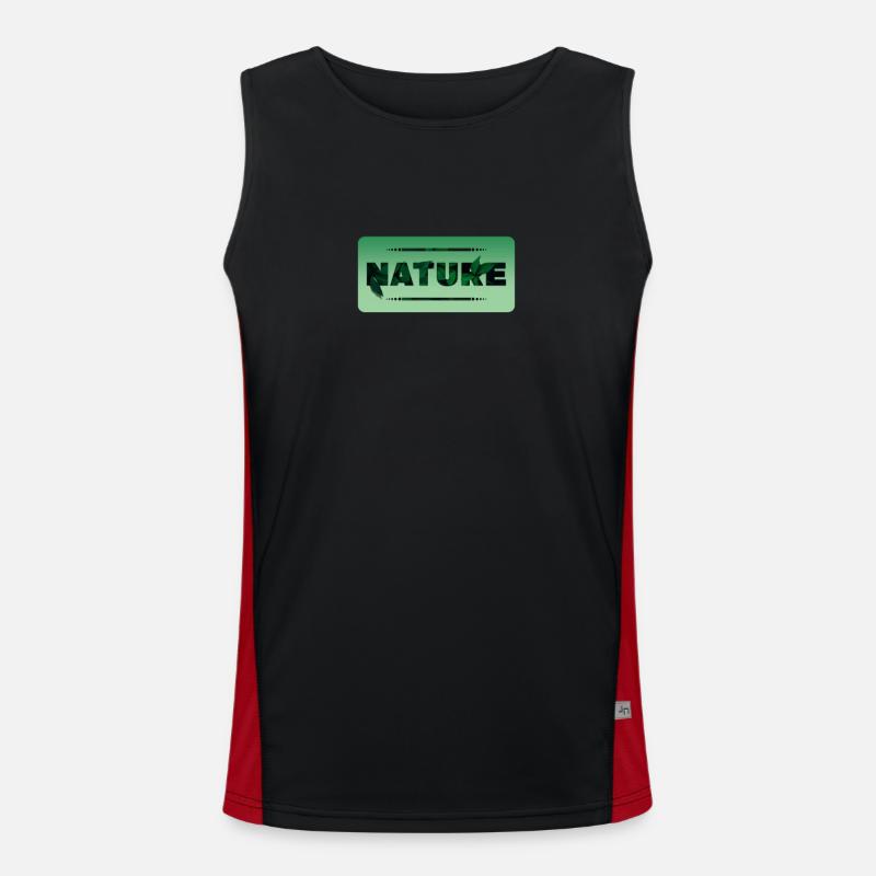 Nature Leaf Text Men's Functional Contrast Tank Top 