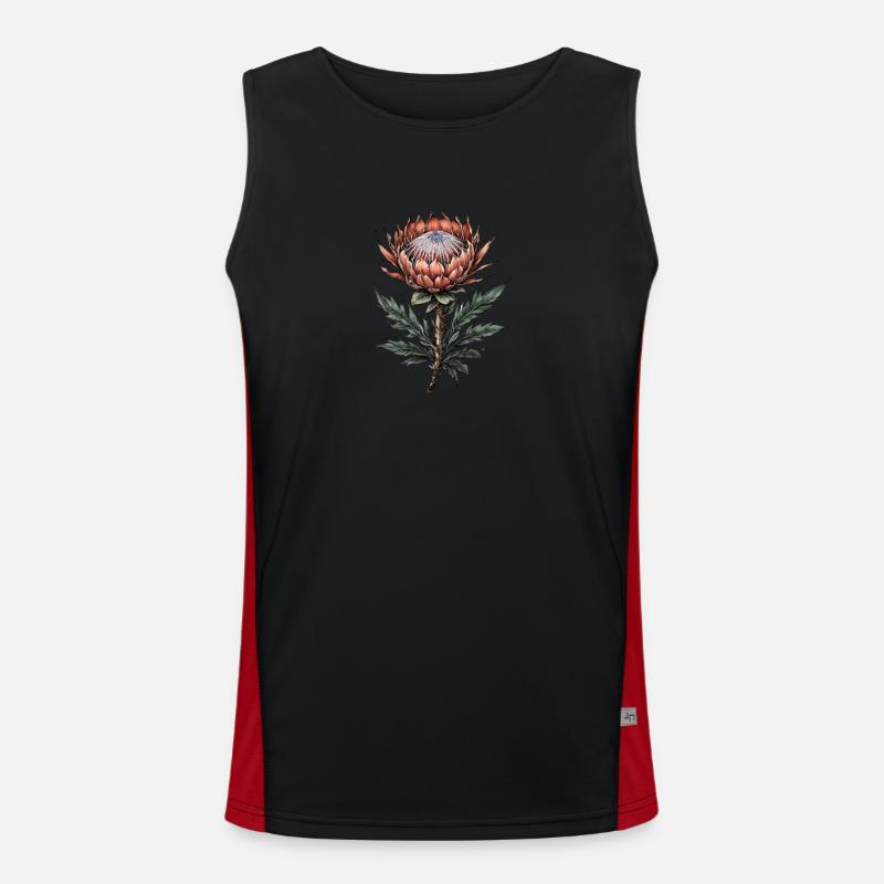 Protea Bloom Elegance Men's Functional Contrast Tank Top 