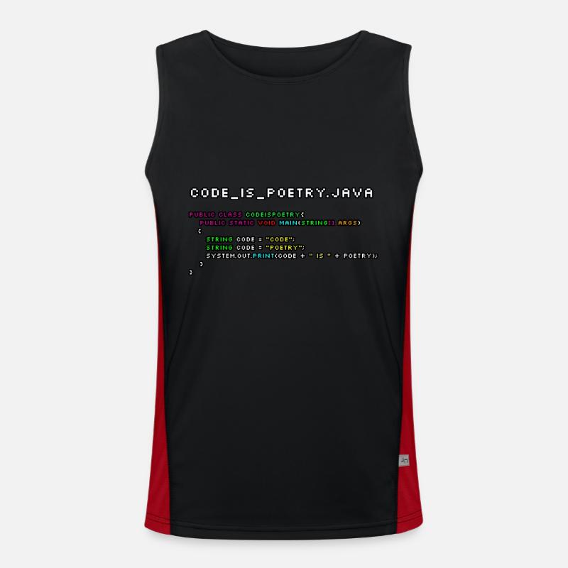 Code is poetry.java Men's Functional Contrast Tank Top 