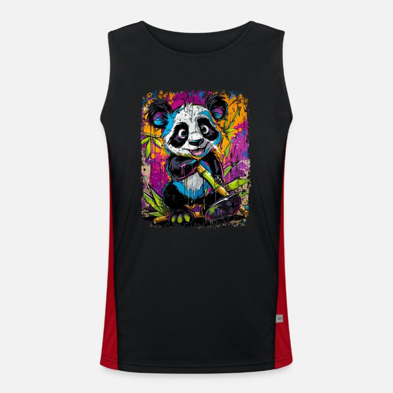 Ours panda mignon dans le style graffiti Débardeur respirant contrasté Homme 