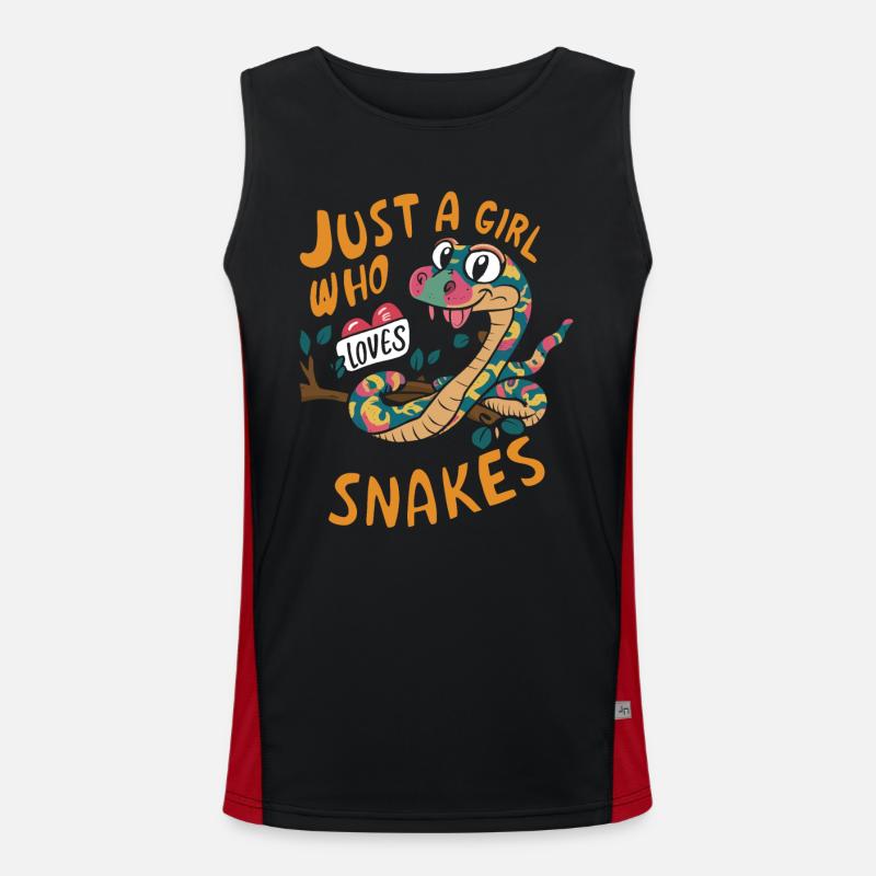 Nur ein Mädchen, das Schlangen Liebt Funktionelles Kontrast-Tank Top für Männer 