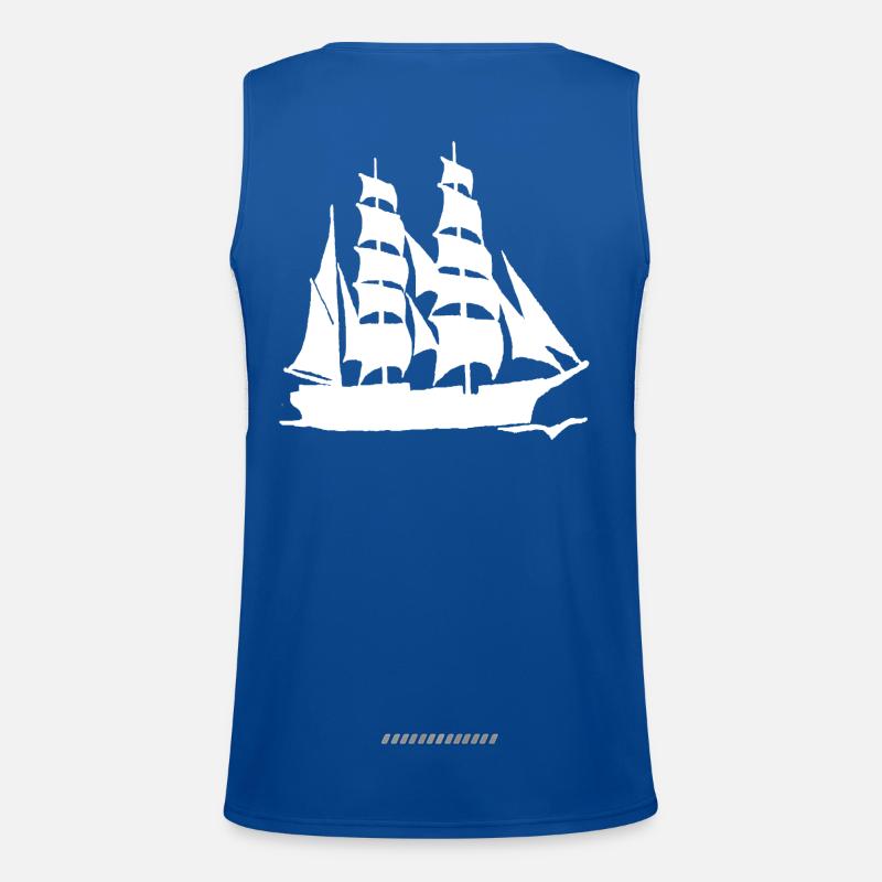 SEGELBOOT GROßFORMAT WEIß Funktionelles Kontrast-Tank Top für Männer 
