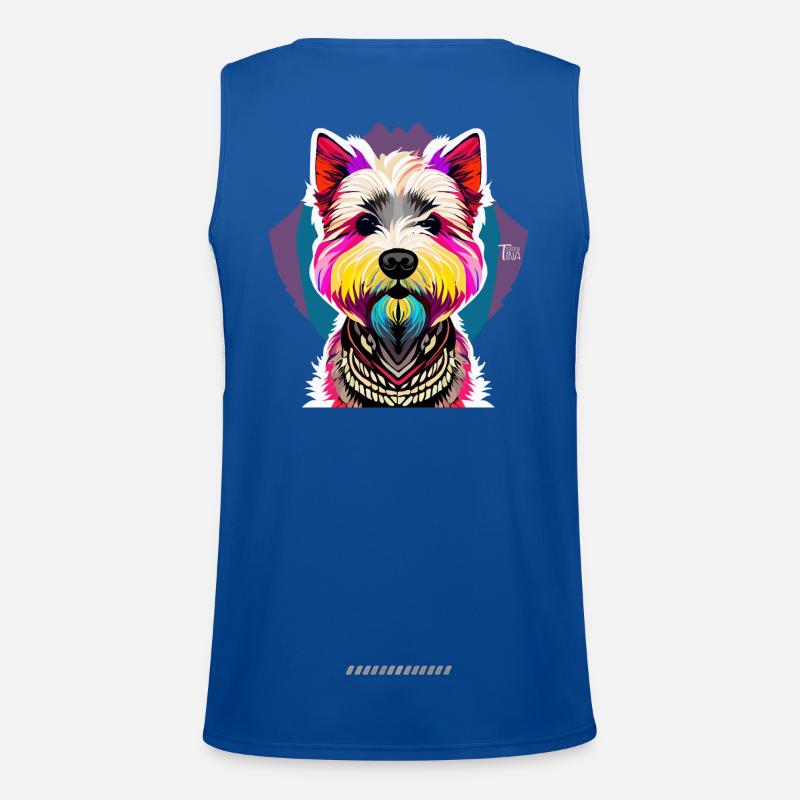 West Highland Terrier Funktionelles Kontrast-Tank Top für Männer 