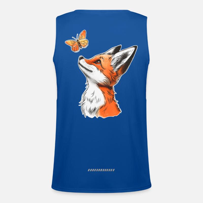 Renard avec papillon Débardeur respirant contrasté Homme 