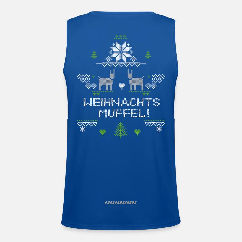 Weihnachtsmuffel, Ugly Christmas Funktionelles Kontrast-Tank Top für Männer 