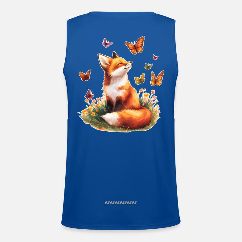 Fuchs mit Schmetterlingen Funktionelles Kontrast-Tank Top für Männer 