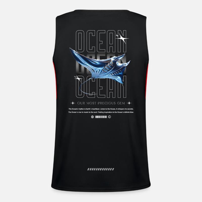 Ocean Manta Precious Treasure - Men's Functional Contrast Tank Top  - black/red