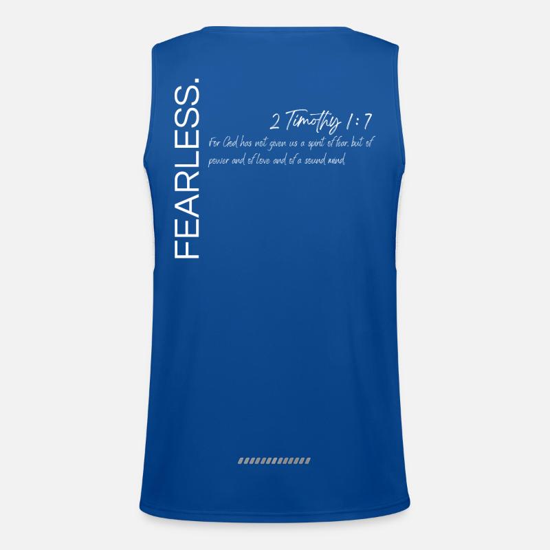 Sans peur - 2 Timothée 1:7 Conception chrétienne Débardeur respirant contrasté Homme 