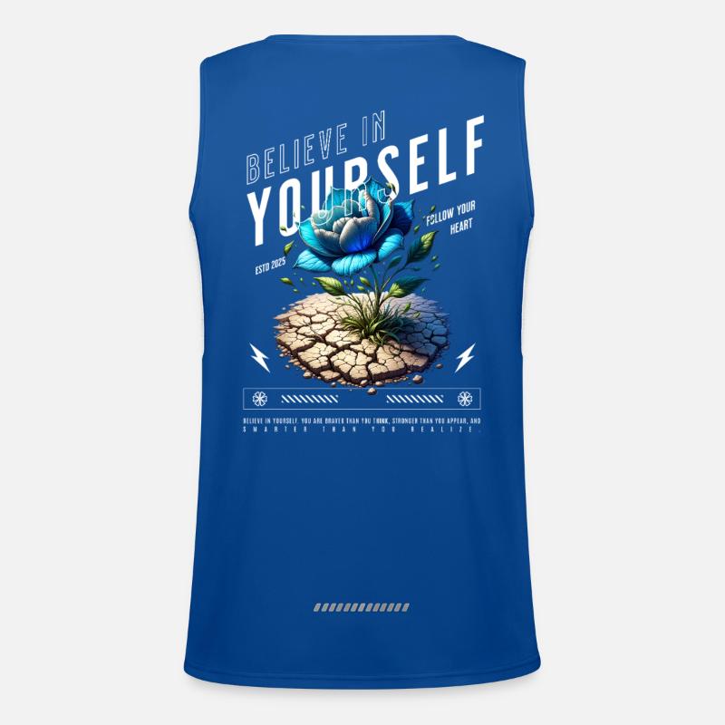 Glaube an dich Selbst Blüte Funktionelles Kontrast-Tank Top für Männer 