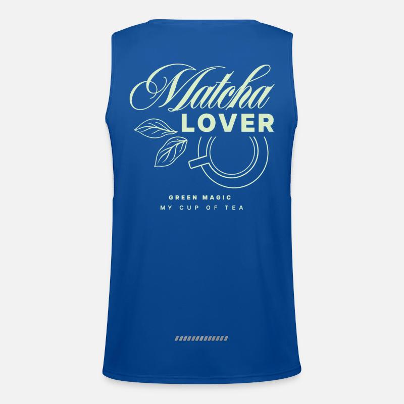 Matcha Lover Tea Design Men's Functional Contrast Tank Top 