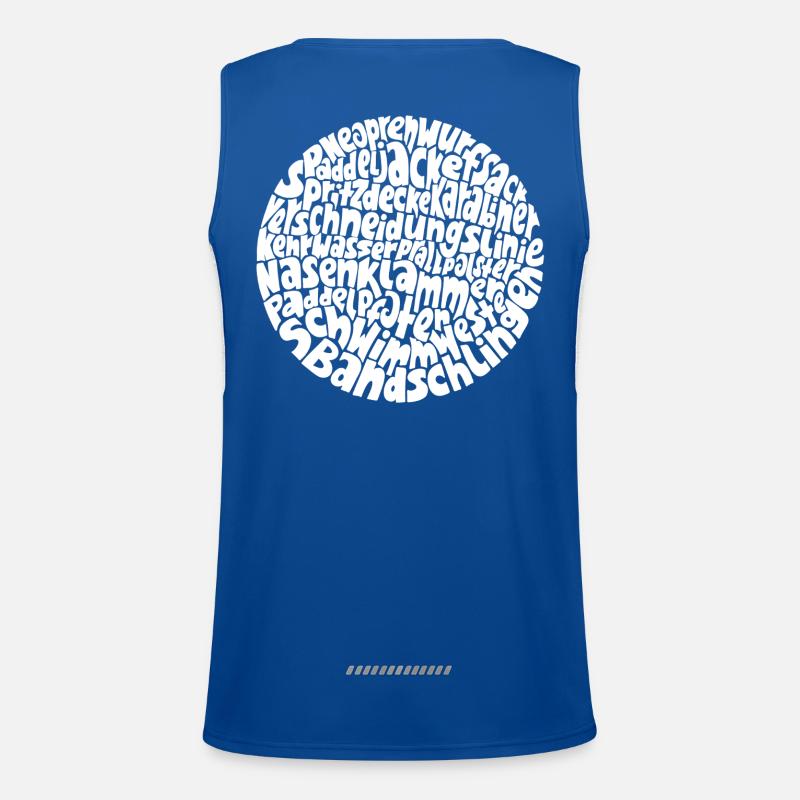 Word circle typo-cosmos with whitewater words Men's Functional Contrast Tank Top 