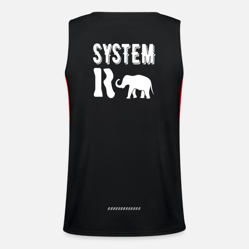 System R elephant, systemically relevant job profession shirt Men's Functional Contrast Tank Top 