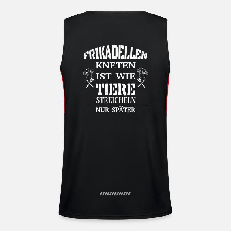 Frikadellen kneten, Koch Metzger BBQ Buletten FUN Funktionelles Kontrast-Tank Top für Männer 