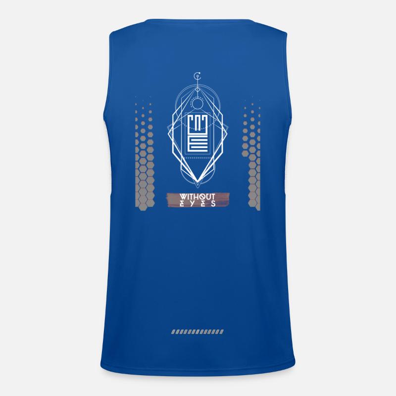 Best Techno Design Without Eyes Men's Functional Contrast Tank Top 
