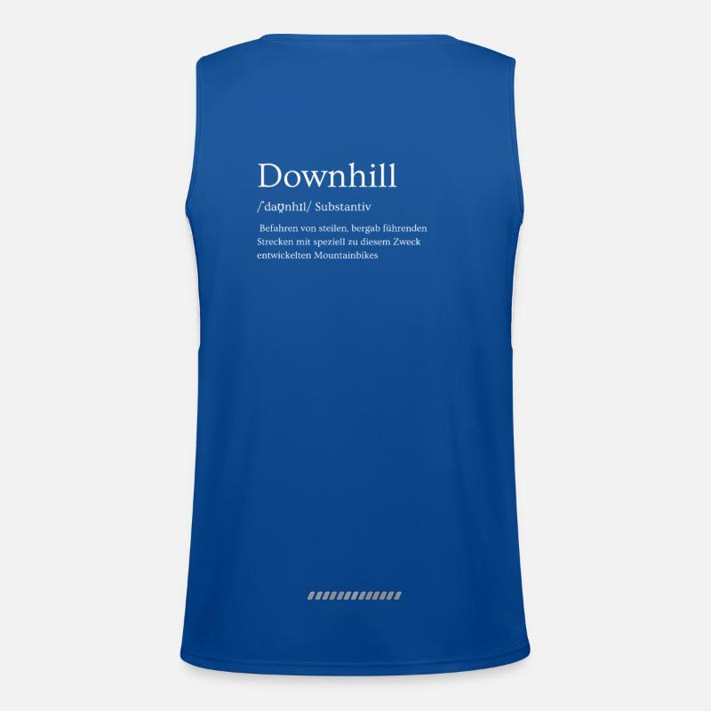 Downhill Mountain Biker DH MTB Gift Idea Words Men's Functional Contrast Tank Top 