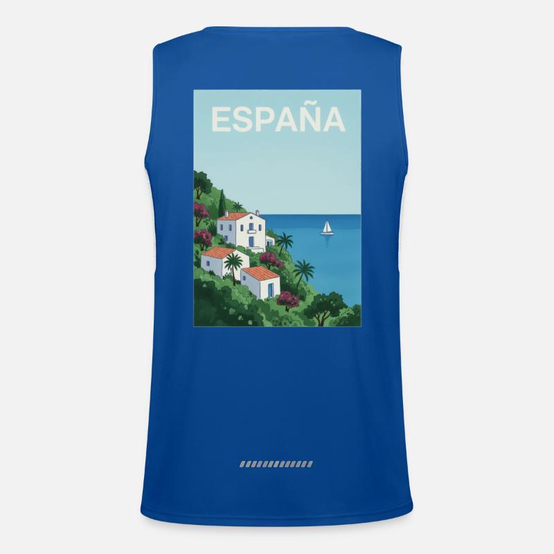 Spanish coastal idyll Men's Functional Contrast Tank Top 