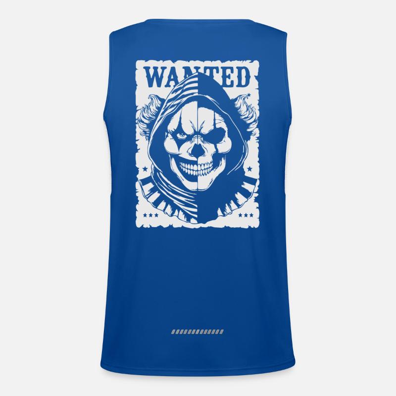 Wanted Skull Pullover Hoodie Poster Débardeur respirant contrasté Homme 