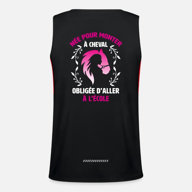 Née pour monter à cheval obligée d'aller à l'école Funktionelles Kontrast-Tank Top für Männer 