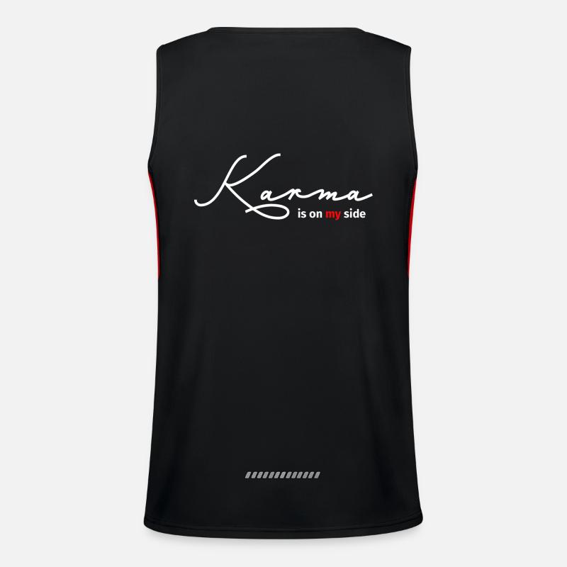 Karma is on my side Statement Ironie Geschenkidee Funktionelles Kontrast-Tank Top für Männer 