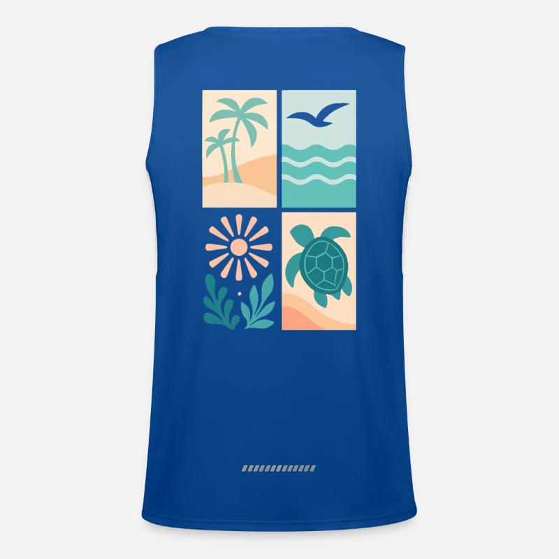 Tropical Coastal Four-Frame Series Men's Functional Contrast Tank Top 