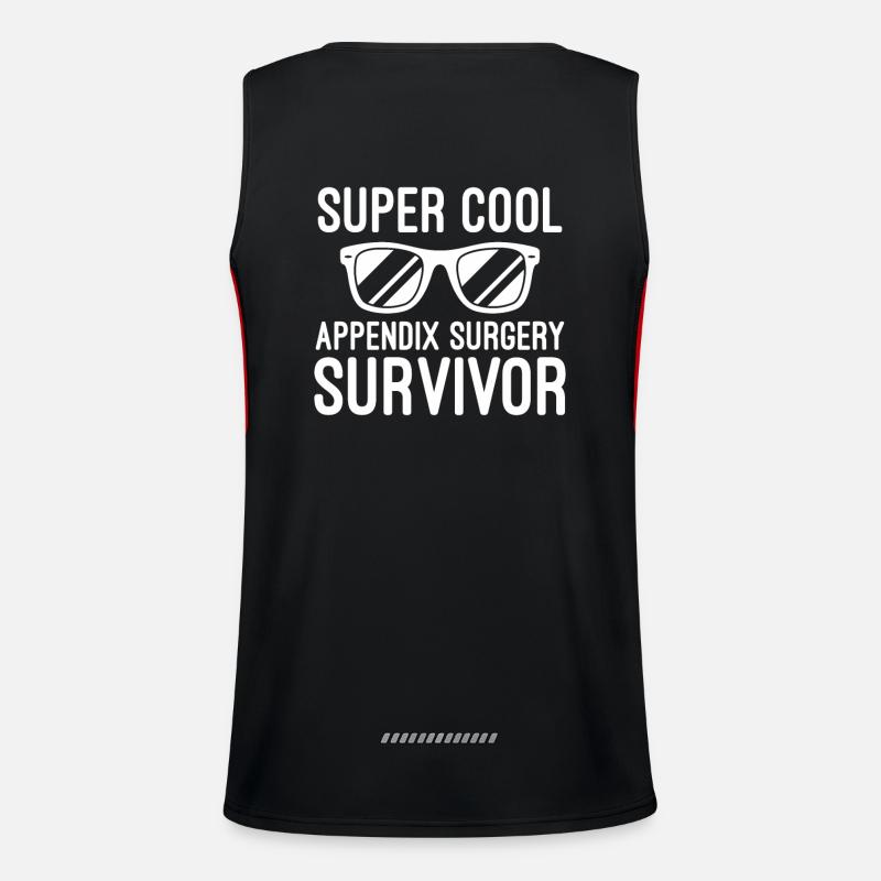 Appendicitis appendix surgery inflammation - Men's Functional Contrast Tank Top  - black/red